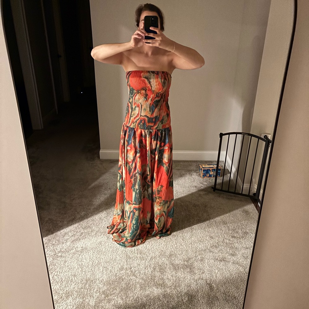 Marbella Multicolor Strapless Dress